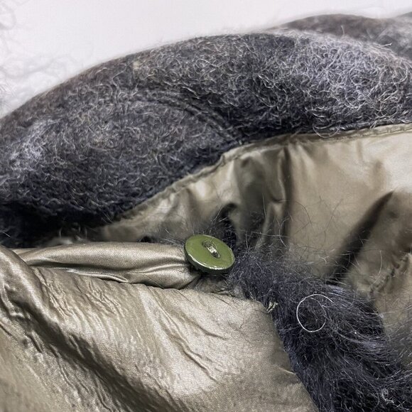 JOCELYN sz XS Coat Jacket Wool Bomber Reversible Grey Green Cozy Normcore New - Picture 9 of 9